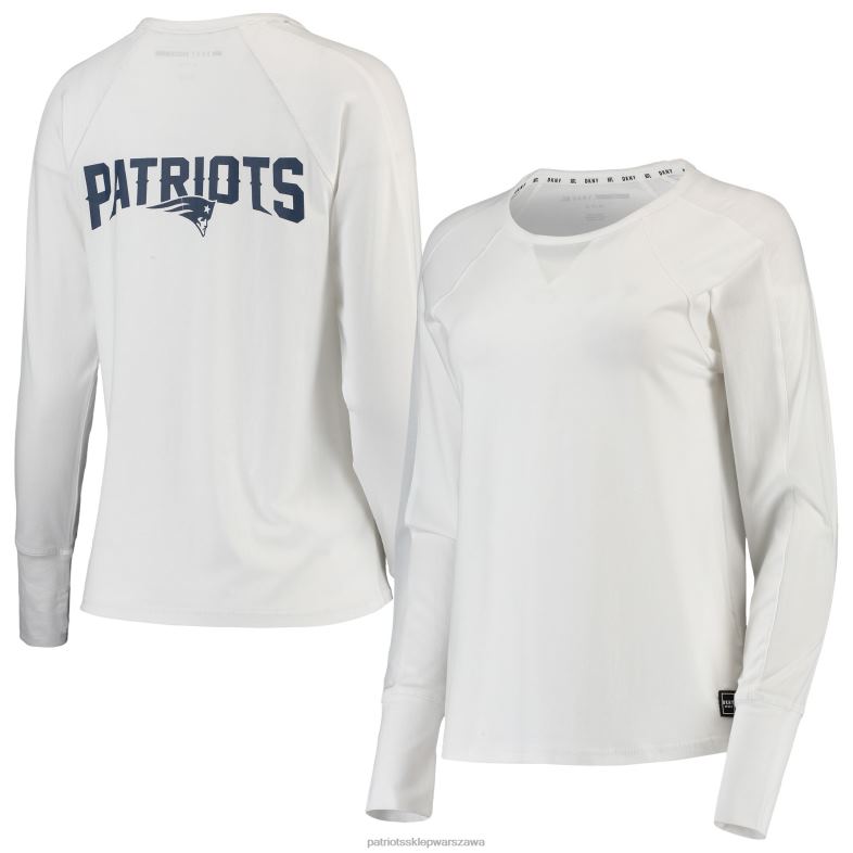 Patriots Jersey kobiety dkny sport biały t-shirt gabby mesh z długim rękawem odzież 6RBB2761