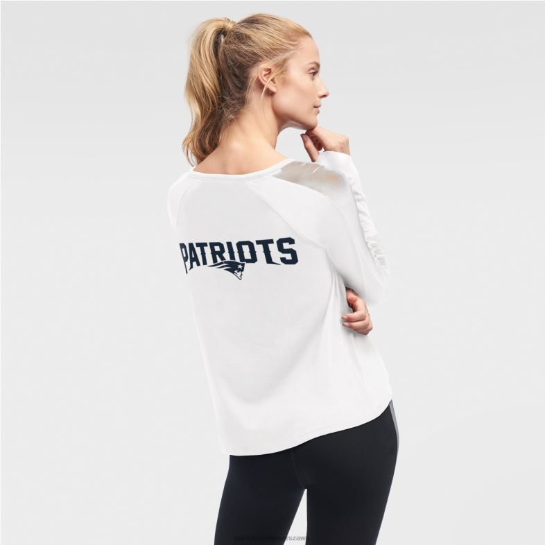 Patriots Jersey kobiety dkny sport biały t-shirt gabby mesh z długim rękawem odzież 6RBB2761