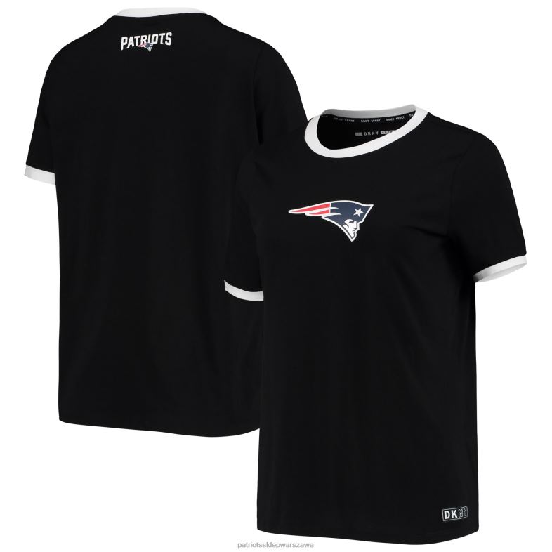 Patriots Jersey kobiety dkny sport czarny t-shirt charlotte z potrójną mieszanką odzież 6RBB2800