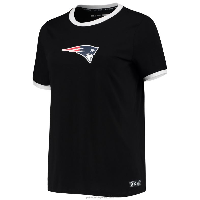 Patriots Jersey kobiety dkny sport czarny t-shirt charlotte z potrójną mieszanką odzież 6RBB2800