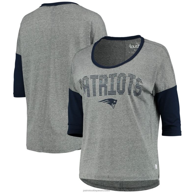 Patriots Jersey kobiety dotykowy t-shirt z półrękawem w kolorze melanżowo-granatowym z dodatkowymi punktami odzież 6RBB2728
