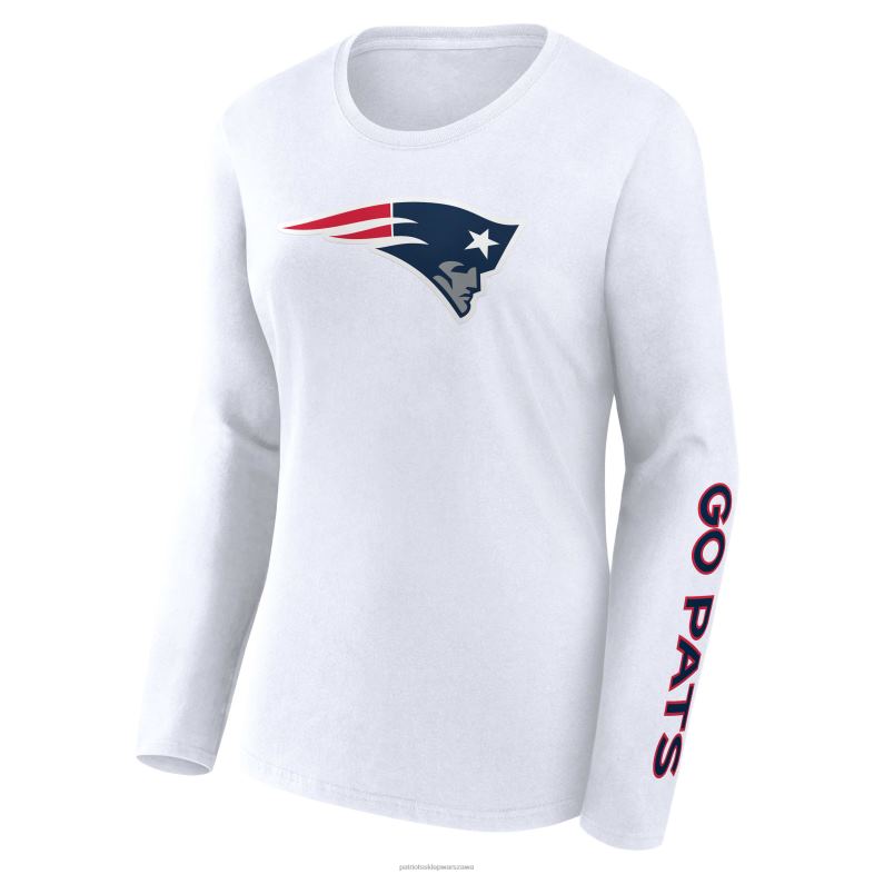 Patriots Jersey kobiety fanatics branded granatowo-biały, lekki zestaw t-shirtów z krótkimi i długimi rękawami odzież 6RBB2634