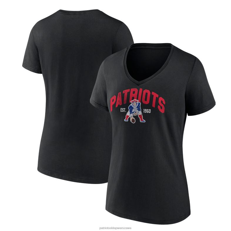 Patriots Jersey kobiety fanatics markowa czarna koszulka plus size z dekoltem w szpic i dekoltem w szpic odzież 6RBB2674