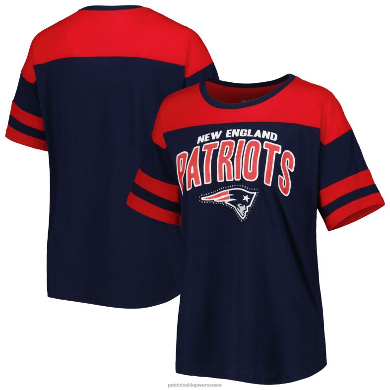 Patriots Jersey kobiety g-iii 4her by carl banks granatowo-czerwony t-shirt play the ball odzież 6RBB2693