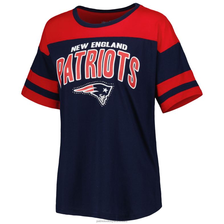 Patriots Jersey kobiety g-iii 4her by carl banks granatowo-czerwony t-shirt play the ball odzież 6RBB2693