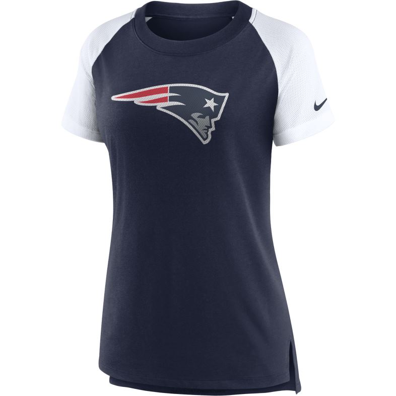 Patriots Jersey kobiety granatowo-biały t-shirt z logo głównym firmy nike odzież 6RBB2795