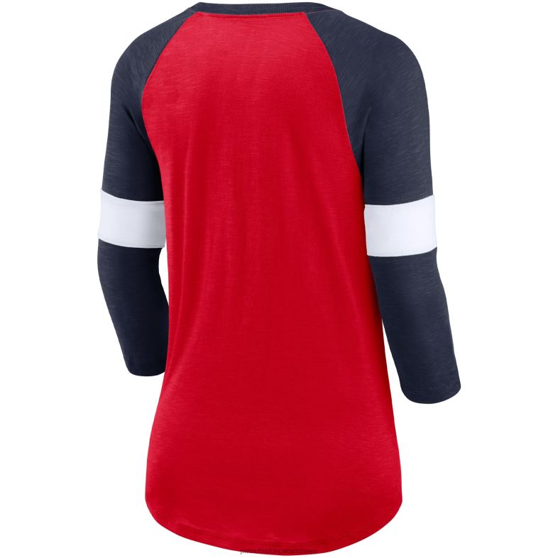 Patriots Jersey kobiety nike heather red/heather navy piłka nożna duma raglanowa koszulka z rękawami 3/4 odzież 6RBB2658