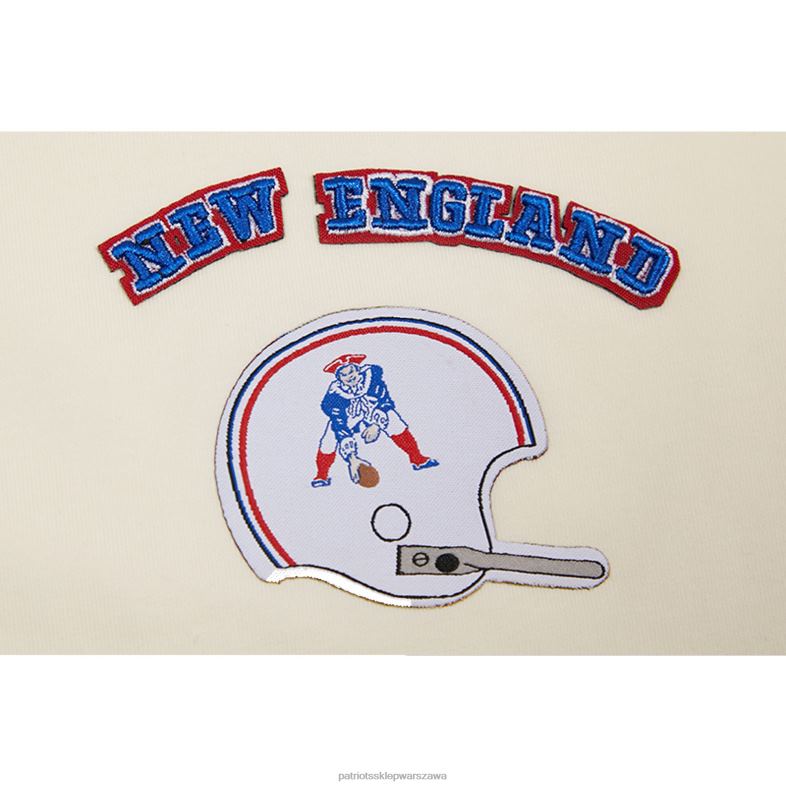 Patriots Jersey kobiety standardowa kremowa koszulka retro o klasycznym, pudełkowatym kroju odzież 6RBB2655