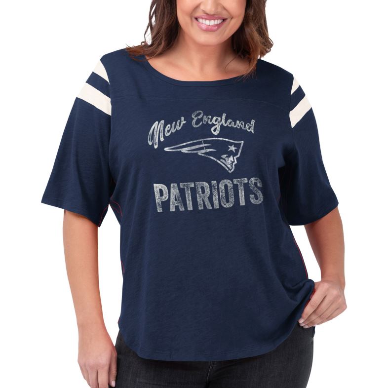 Patriots Jersey kobiety touch granatowa koszulka plus size z półrękawem curve touchdown odzież 6RBB2710