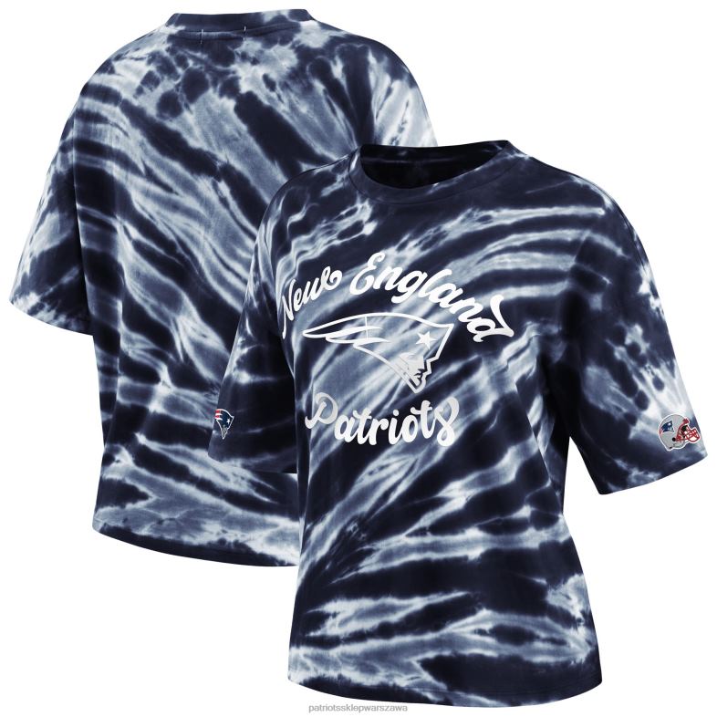 Patriots Jersey kobiety wear by erin andrews granatowa koszulka tie-dye odzież 6RBB2705