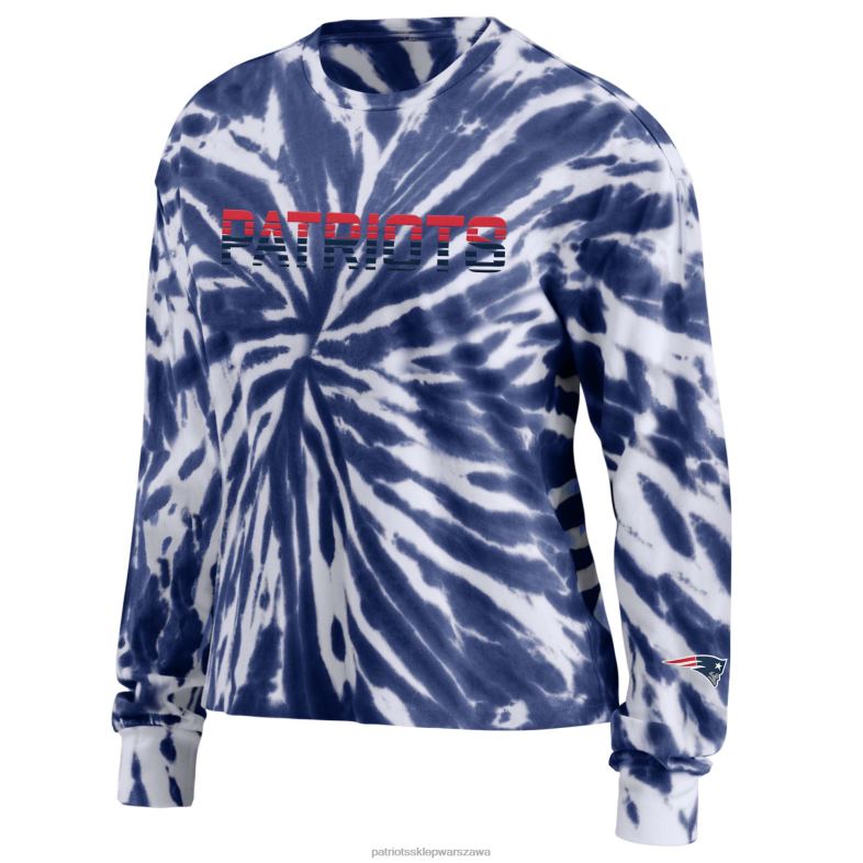 Patriots Jersey kobiety wear by erin andrews granatowa koszulka tie-dye z krótkim rękawem i krótkim rękawem odzież 6RBB2672