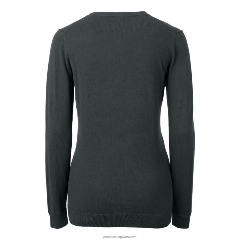 Patriots Jersey kobiety Cutter & Buck Carbon Carbon Helm Logo Lakemont Tri-Blend Sweter z dekoltem w szpic odzież 6RBB896