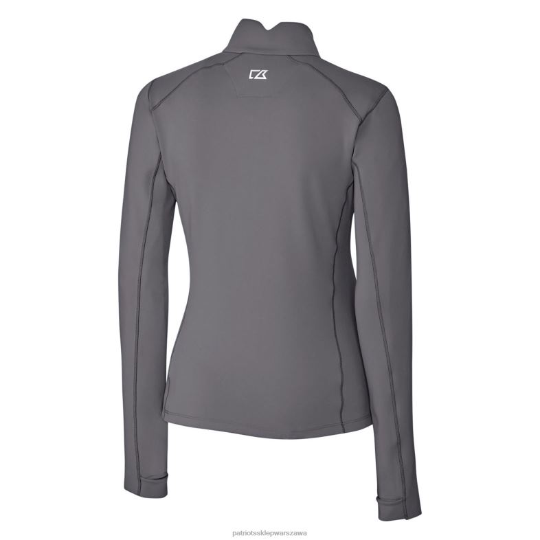 Patriots Jersey kobiety Cutter & Buck Steel Throwback Logo Traverse Elastyczny top z zamkiem błyskawicznym odzież 6RBB1039