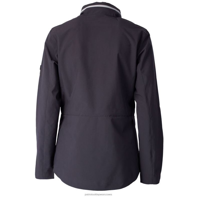 Patriots Jersey kobiety Czarna kurtka przeciwdeszczowa Cutter & Buck z logo Throwback z suwakiem na całej długości odzież 6RBB1099