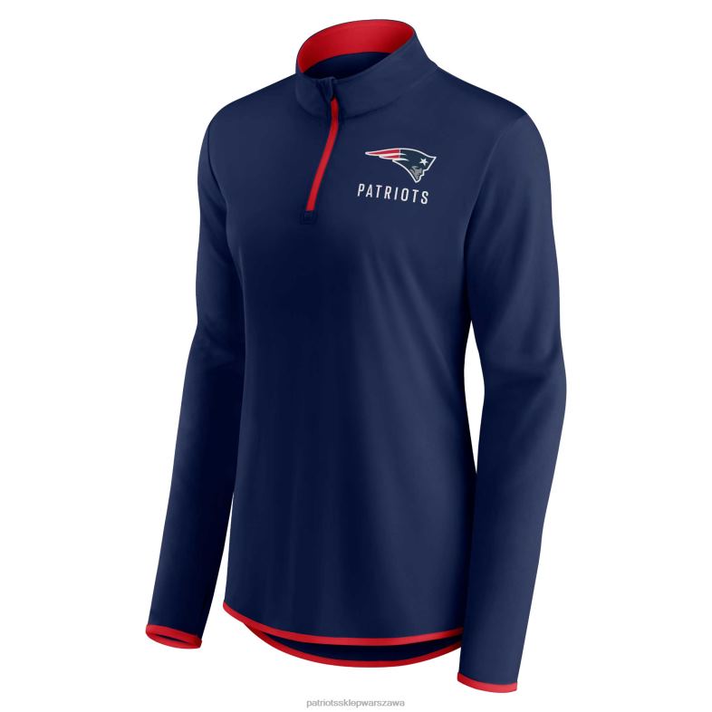 Patriots Jersey kobiety Fanatics branded Navy warta jazdy bluzą z zamkiem ćwiartkowym odzież 6RBB825