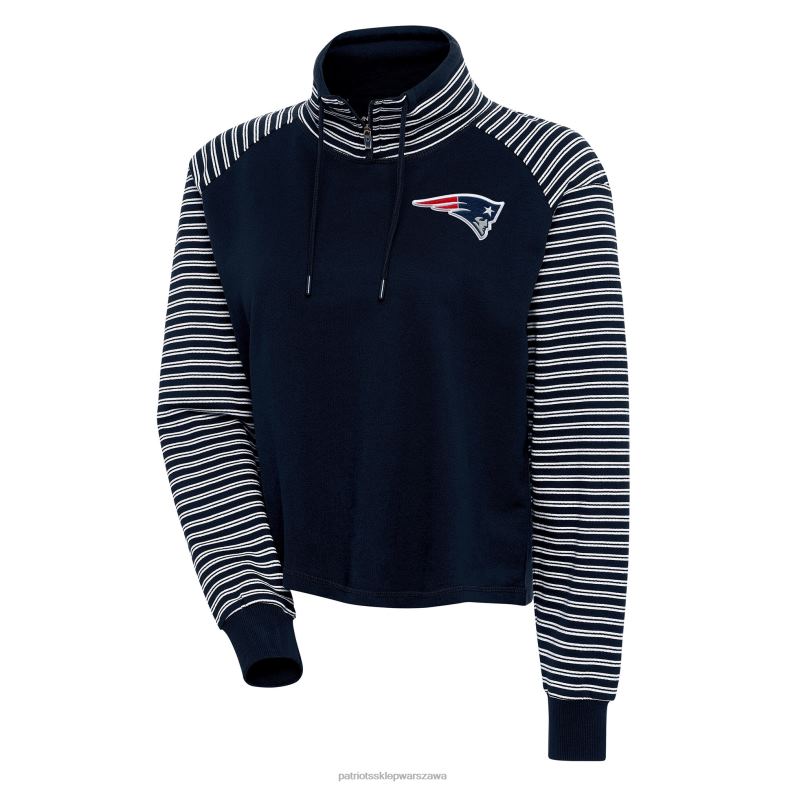 Patriots Jersey kobiety Granatowo-biała bluza z kapturem firmy Antigua odzież 6RBB879