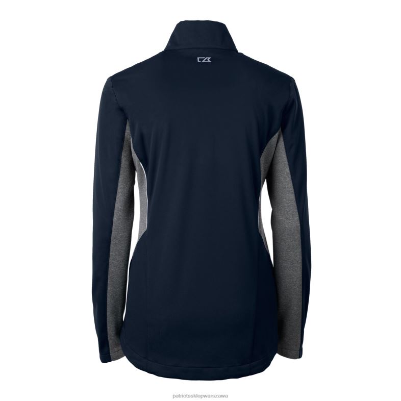 Patriots Jersey kobiety Kurtka typu softshell z suwakiem na całej długości i logo Cutter & Buck w kolorze granatowym odzież 6RBB890