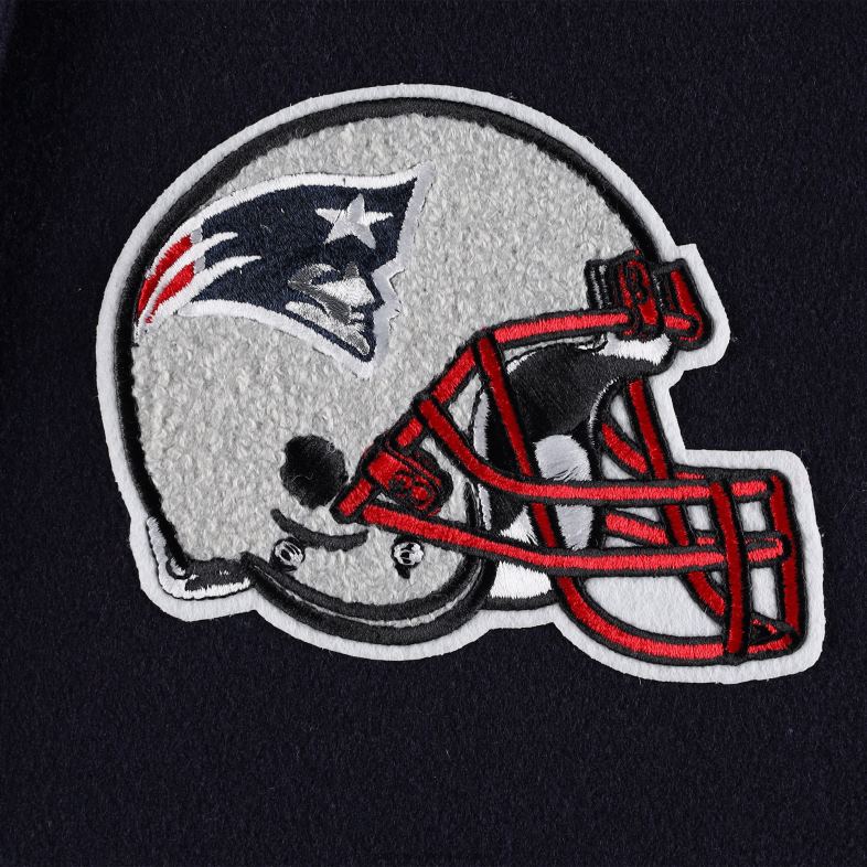 Patriots Jersey kobiety Pro standardowa granatowa kurtka uniwersytecka z wełny mash up z zamkiem na całej długości odzież 6RBB831