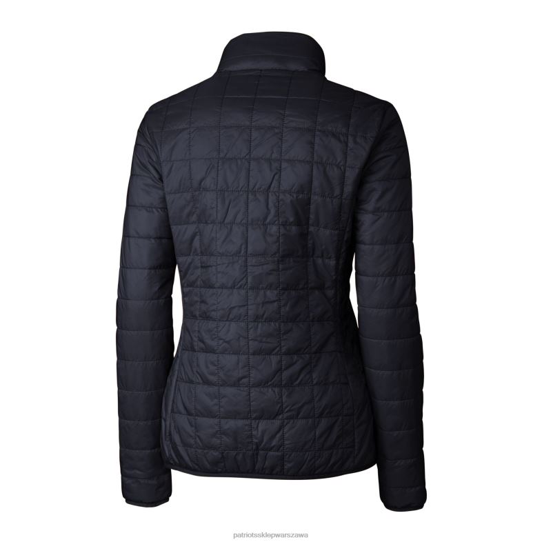 Patriots Jersey kobiety cut & buck granatowy logo kasku rainier primaloft eko ocieplana kurtka puchowa z zamkiem błyskawicznym na całej długości odzież 6RBB873