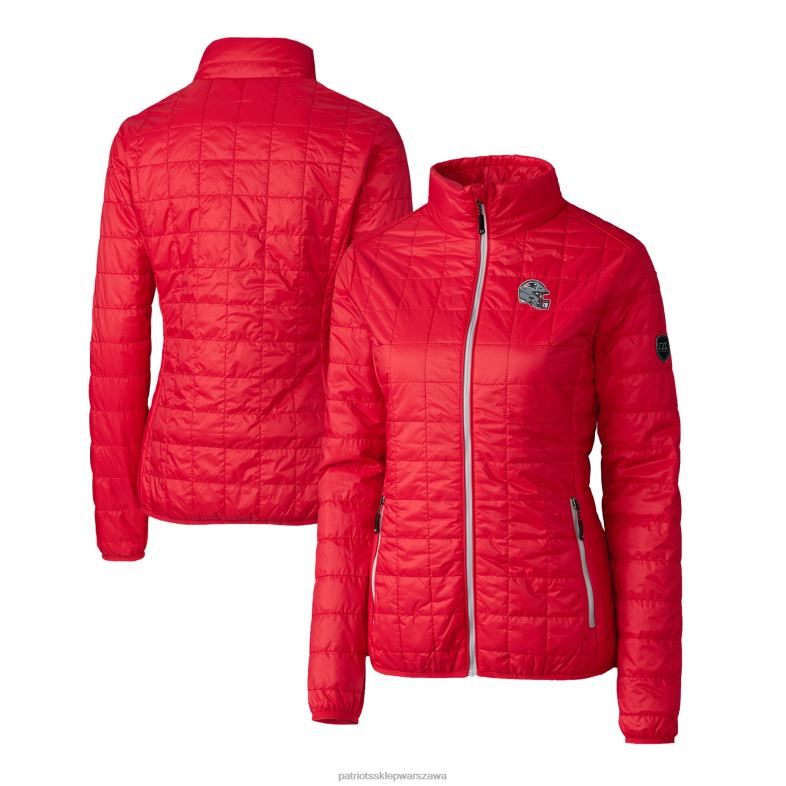 Patriots Jersey kobiety cut & buck red helmet logo rainier primaloft eko ocieplana kurtka puchowa z zamkiem błyskawicznym na całej długości odzież 6RBB875