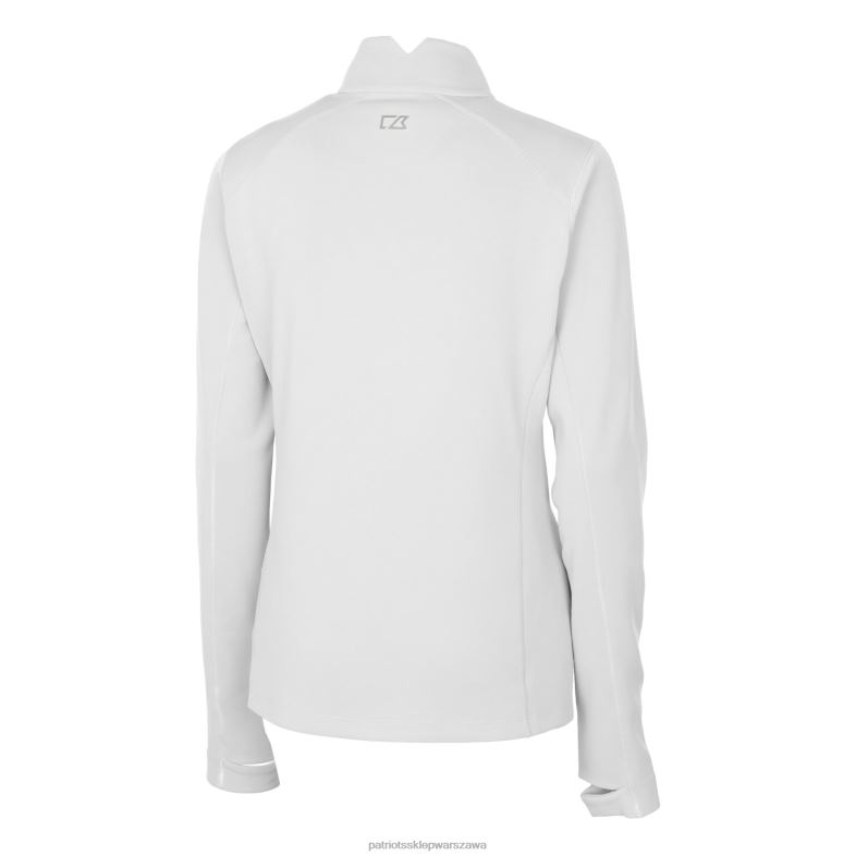 Patriots Jersey kobiety cutter & buck białe logo kasku drytec traverse stretch bluza z suwakiem ćwiartkowym odzież 6RBB860
