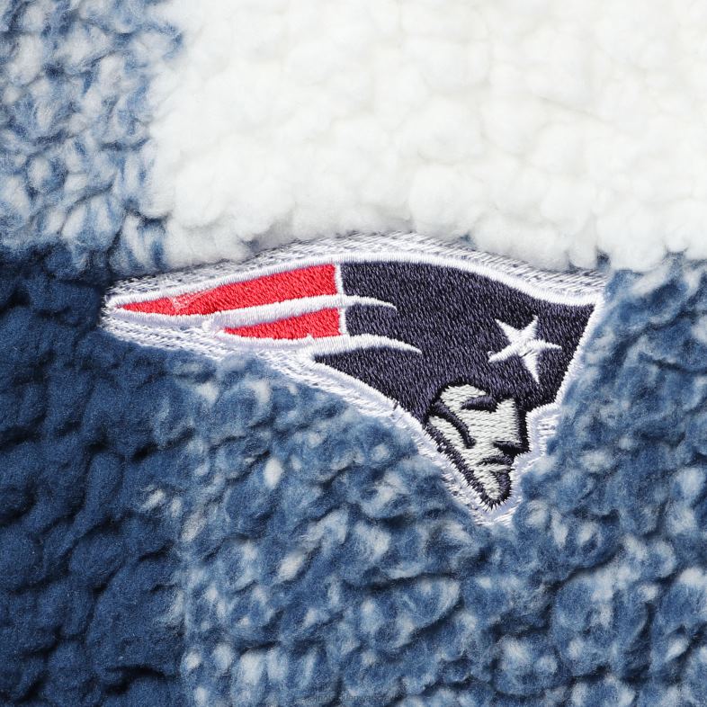 Patriots Jersey kobiety g-iii 4her by carlbanks granatowa kurtka typu sherpa w kratę z zamkiem ćwiartkowym odzież 6RBB954