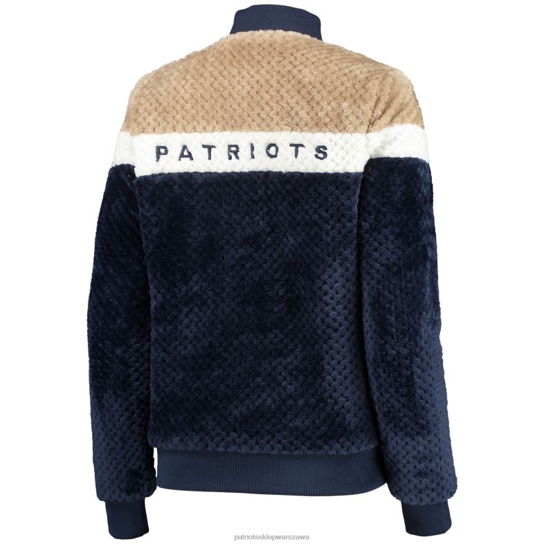 Patriots Jersey kobiety g-iii 4her by carlbanks granatowo-kremowa kurtka riot Squad sherpa z pełnym zatrzaskiem odzież 6RBB912