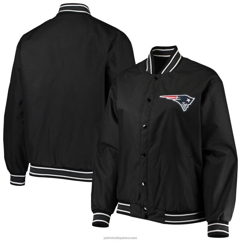 Patriots Jersey kobiety jh design, czarna, plus size, zapinana na zatrzaski kurtka z politwillu odzież 6RBB965