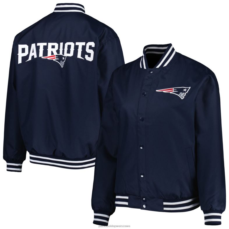 Patriots Jersey kobiety jh design granatowa kurtka plus size zapinana na zatrzaski odzież 6RBB1002