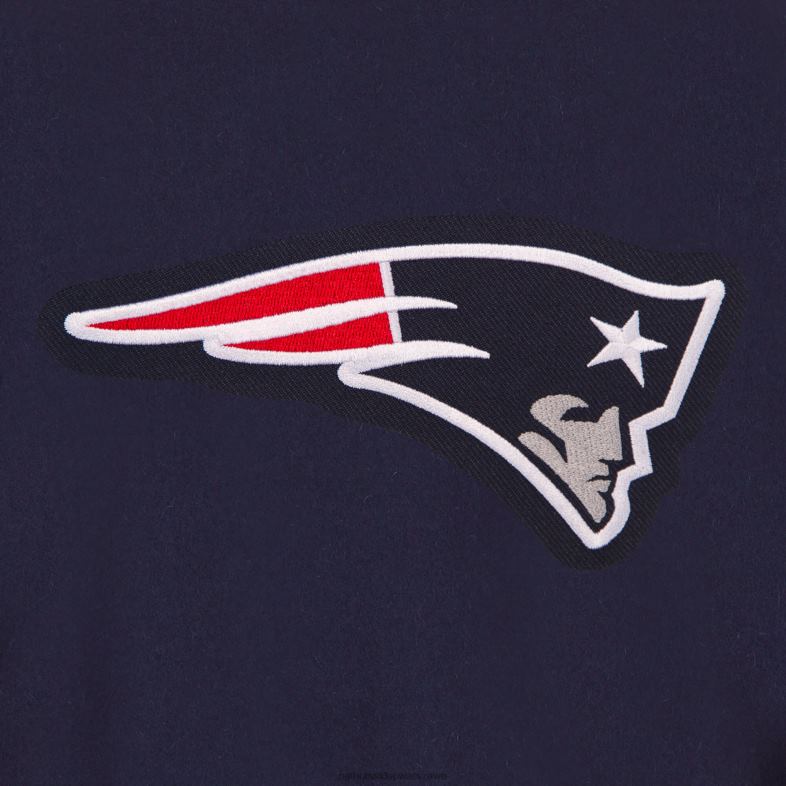 Patriots Jersey kobiety jh design, granatowa, wełniana kurtka z haftowanym logo odzież 6RBB1109