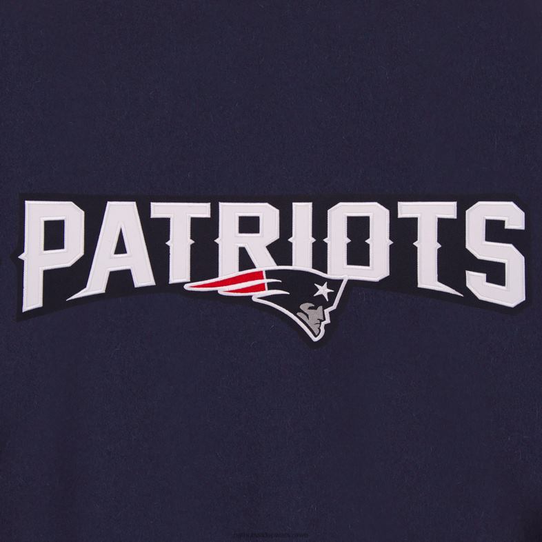 Patriots Jersey kobiety jh design, granatowa, wełniana kurtka z haftowanym logo odzież 6RBB1109