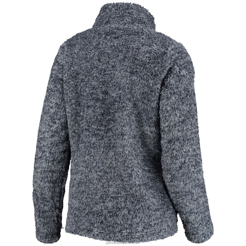 Patriots Jersey kobiety juniorska granatowa przechwytująca teddy kurtka z suwakiem na całej długości odzież 6RBB2355