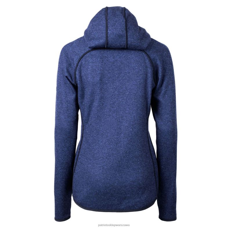 Patriots Jersey kobiety kuter & buck Heather Royal Throwback kurtka z pełnym zamkiem błyskawicznym z logo grota odzież 6RBB1024