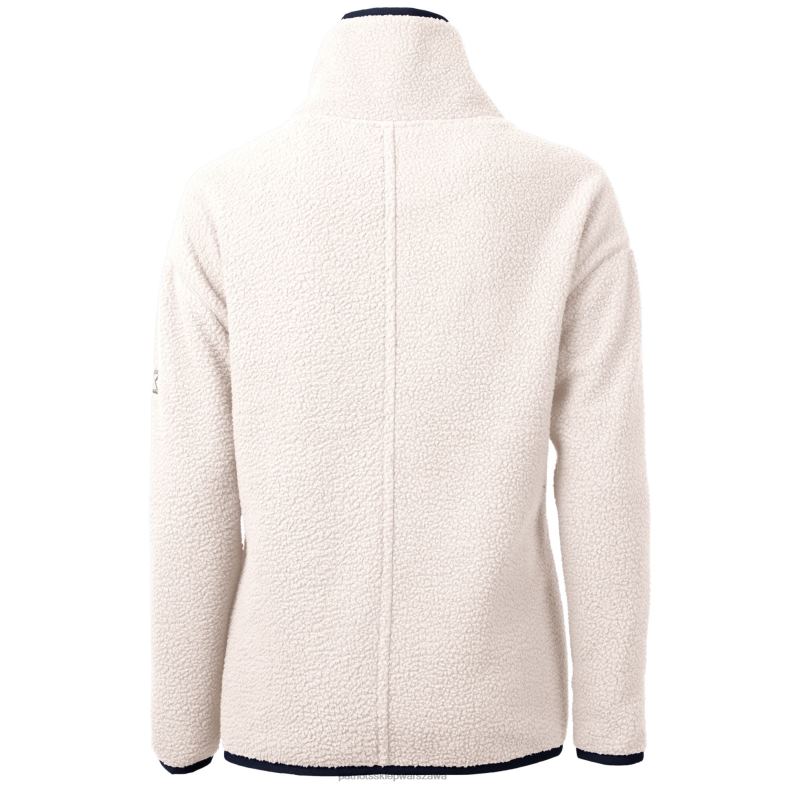 Patriots Jersey kobiety kuter & buck krem ​​americana cascade eko polar sherpa bluza z suwakiem do połowy odzież 6RBB1013