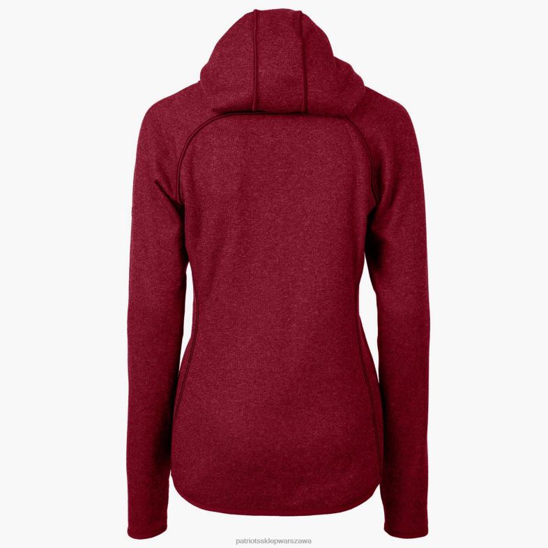 Patriots Jersey kobiety kuter & buck melanżowa czerwona kurtka grota zapinana na zamek błyskawiczny odzież 6RBB1023