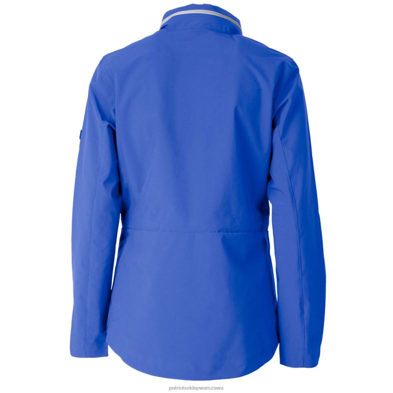 Patriots Jersey kobiety kuter & buck niebieska kurtka przeciwdeszczowa z logo Throwback zapinana na suwak na całej długości odzież 6RBB1100