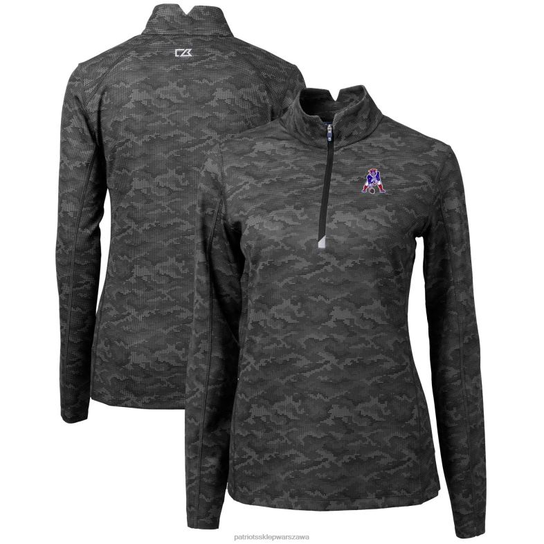 Patriots Jersey kobiety kuter i buck czarny sweter z logo Traverse Camo z ćwierć zamkiem błyskawicznym odzież 6RBB1060