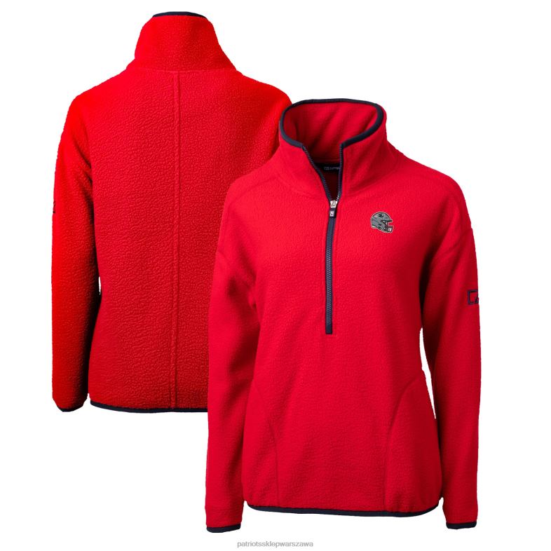 Patriots Jersey kobiety kuter i buck czerwony kask logo kaskada eco sherpa polarowa kurtka z zamkiem błyskawicznym do połowy odzież 6RBB851