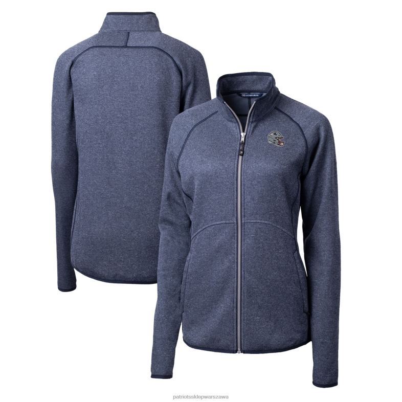 Patriots Jersey kobiety kuter i buck granatowy hełm logo grota dzianinowa kurtka z suwakiem na całej długości odzież 6RBB856