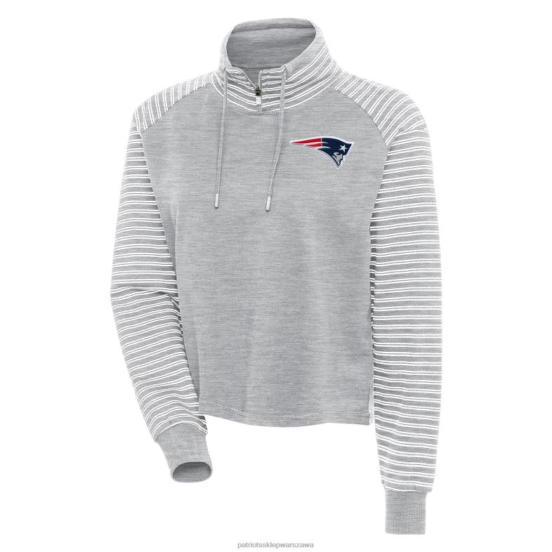 Patriots Jersey kobiety szaro-biała bluza z kapturem Squad Antigua odzież 6RBB939