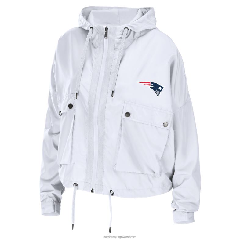 Patriots Jersey kobiety wear by erin andrews biała lekka wiatrówka z zamkiem błyskawicznym na całej długości odzież 6RBB941