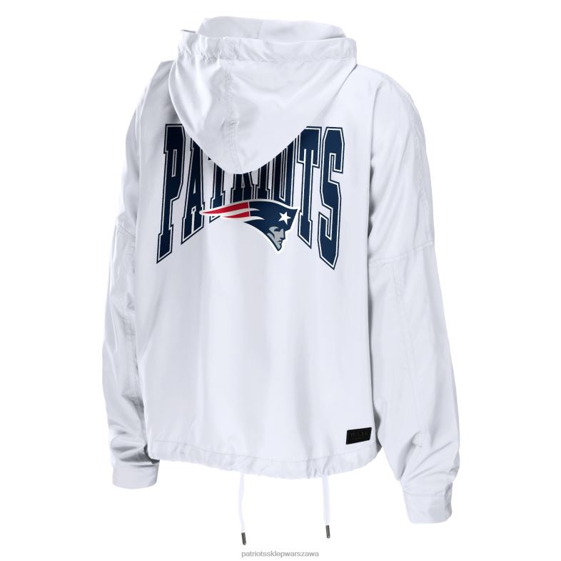 Patriots Jersey kobiety wear by erin andrews biała lekka wiatrówka z zamkiem błyskawicznym na całej długości odzież 6RBB941