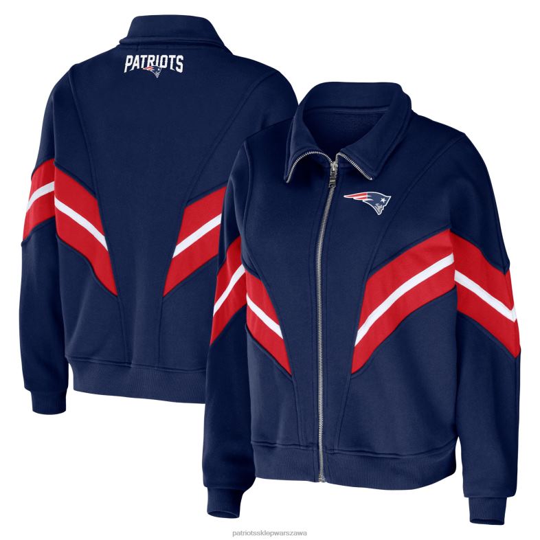 Patriots Jersey kobiety wear by erin andrews granatowa kurtka plus size z paskiem i suwakiem na całej długości odzież 6RBB942