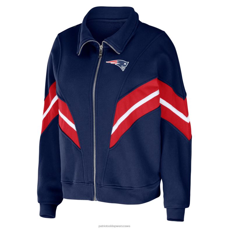 Patriots Jersey kobiety wear by erin andrews granatowa kurtka plus size z paskiem i suwakiem na całej długości odzież 6RBB942