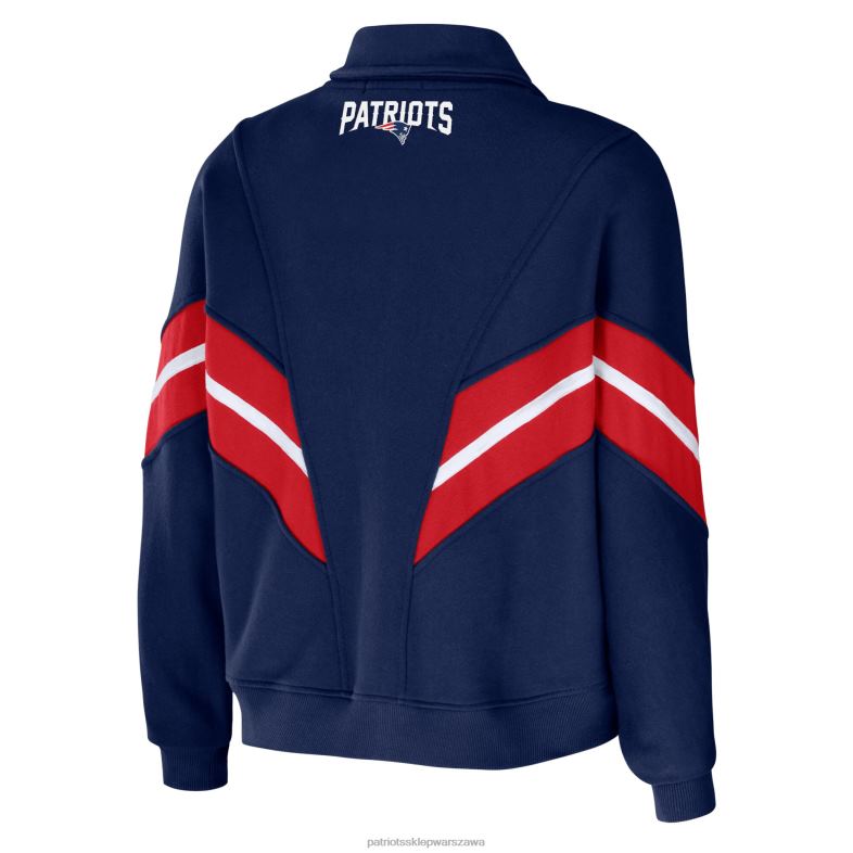 Patriots Jersey kobiety wear by erin andrews granatowa kurtka plus size z paskiem i suwakiem na całej długości odzież 6RBB942