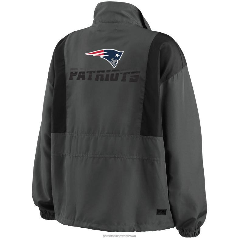 Patriots Jersey kobiety wear by erin andrews w kolorze węgla drzewnego popover, pakowana kurtka z zamkiem błyskawicznym do połowy odzież 6RBB961