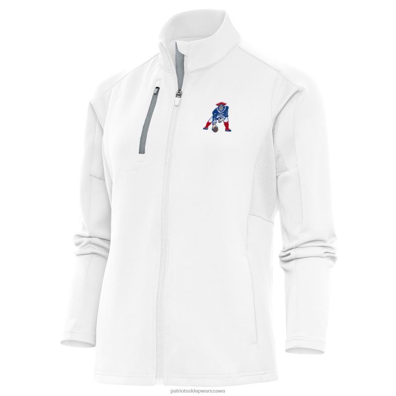 Patriots Jersey kobiety zapinana na zamek kurtka z białym logo antigua odzież 6RBB926