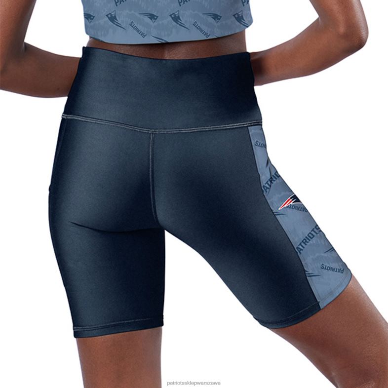 Patriots Jersey kobiety certo granatowe szorty motocyklowe z wysokim stanem i dwiema kieszeniami odzież 6RBB2845