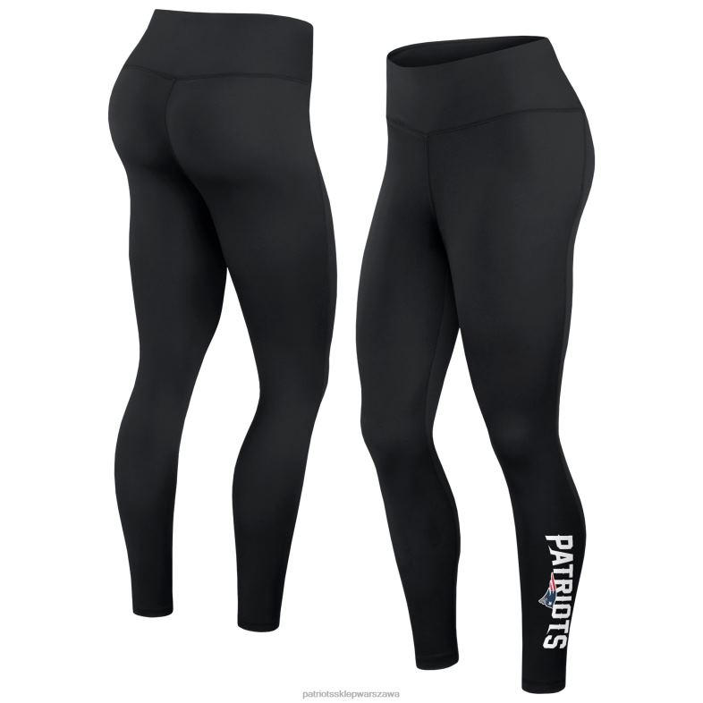 Patriots Jersey kobiety czarne, układane legginsy z logo fanatics odzież 6RBB2469