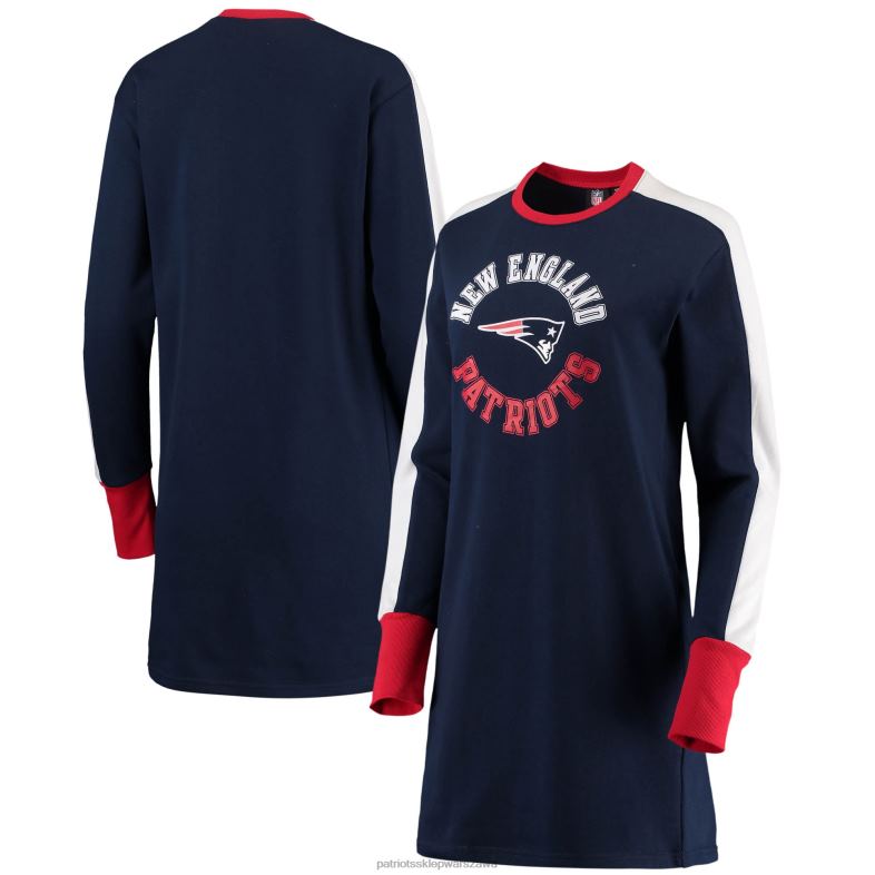 Patriots Jersey kobiety G-iii 4her by Carl Banks Granatowa sukienka t-shirtowa z krótkim rękawem odzież 6RBB2232